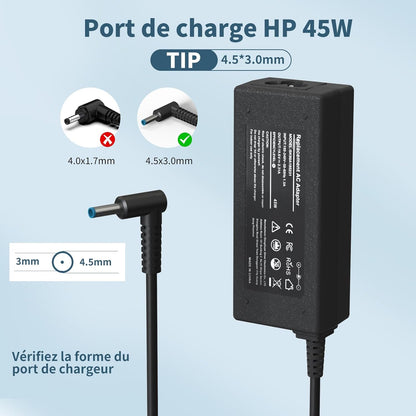 Cargador de clavija azul de 65 W para la serie HP EliteBook/Probook