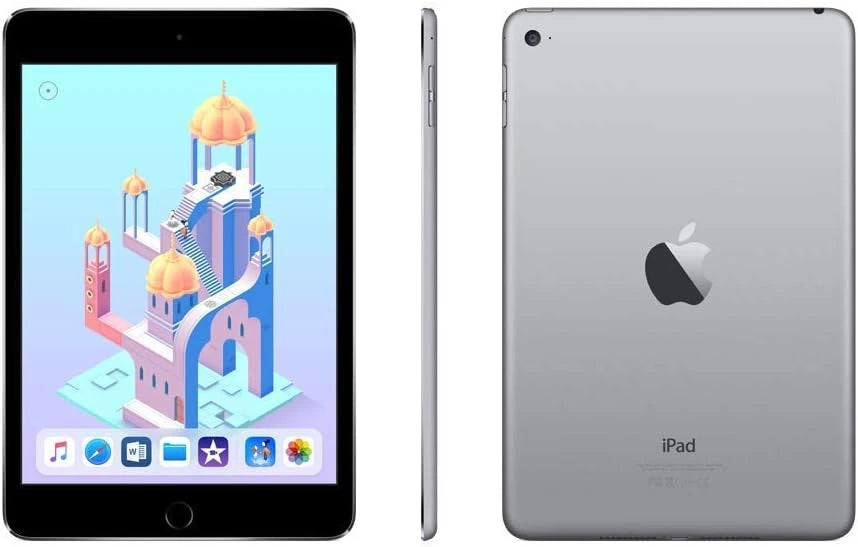 iPad mini 4 Gris Sidéral reconditionné vues multiples avant tranche arrière