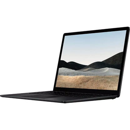 Microsoft Surface Laptop 4 13,5" reconditionné Noir mat vue ¾ écran allumé